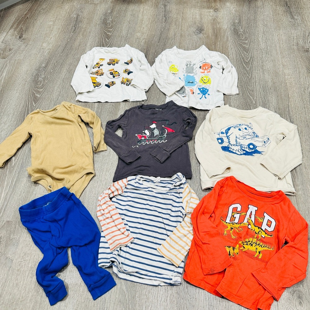 Baby Gap H&M Little Planet Toddler Boy 18-24M Long Sleeve Shirt Pants Lot 8pc